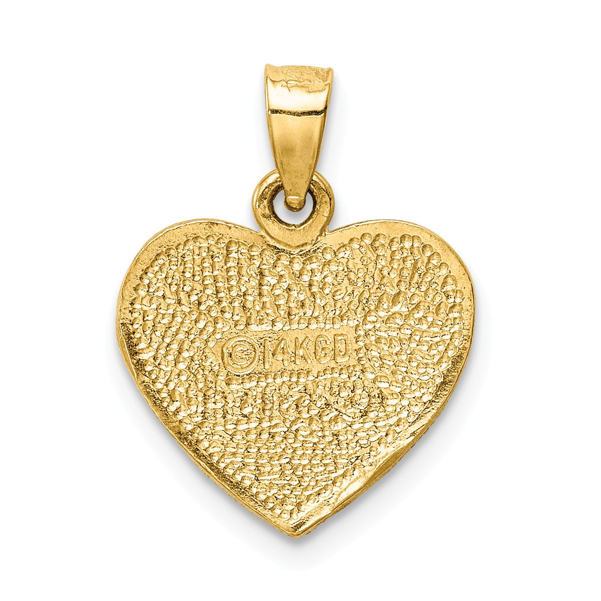 Alternate view of the 14k Yellow Gold I Love You Heart Charm or Pendant, 14mm by The Black Bow Jewelry Co.