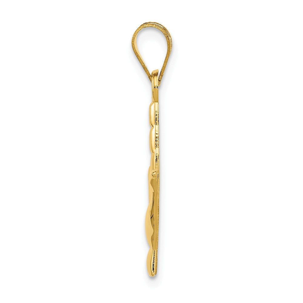 Alternate view of the 14k Yellow Gold I Love You Hand/Sign Language Pendant, 15mm by The Black Bow Jewelry Co.