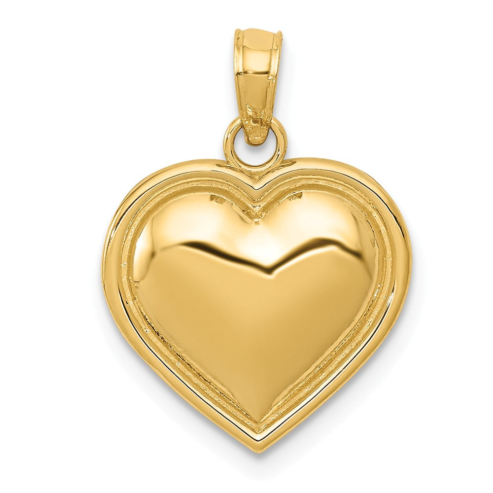 14k Yellow Gold Polished Heart Pendant, 15mm, Item P25874 by The Black Bow Jewelry Co.