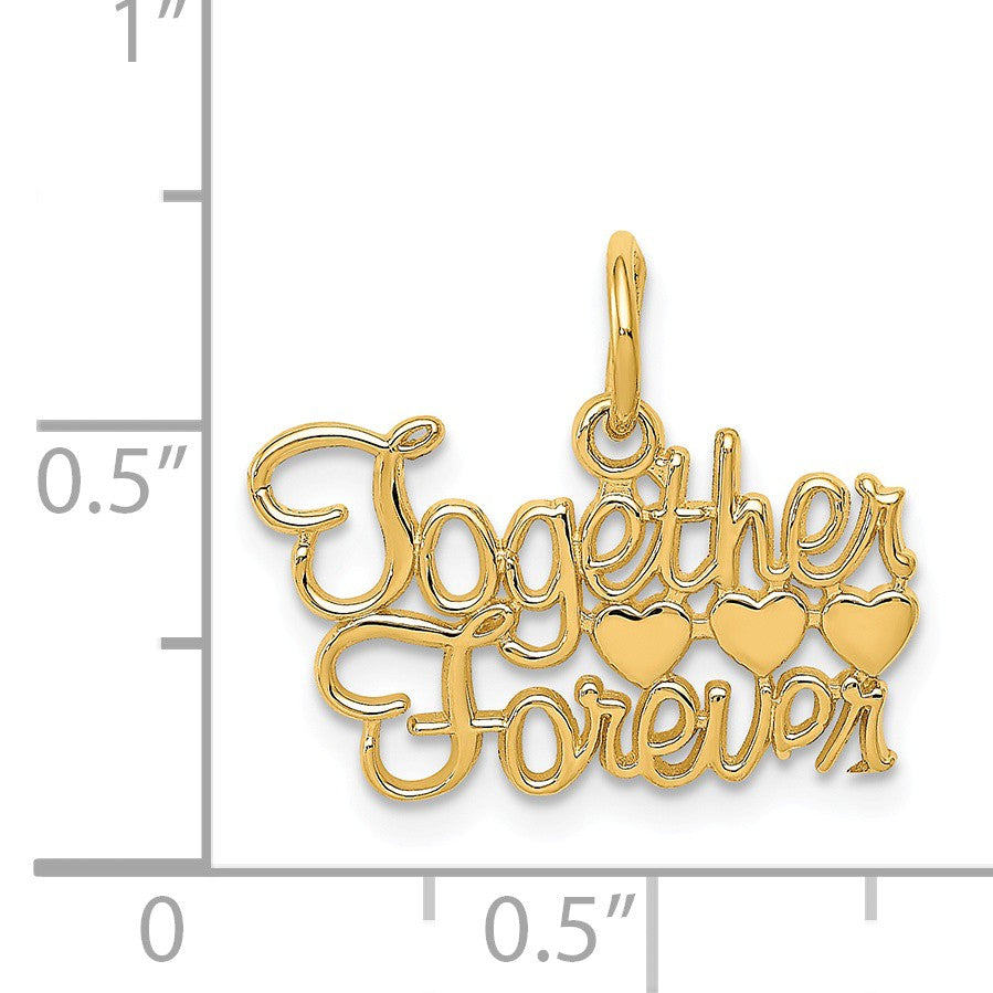 Alternate view of the 14k Yellow Gold Together Forever Charm or Pendant, 18mm by The Black Bow Jewelry Co.