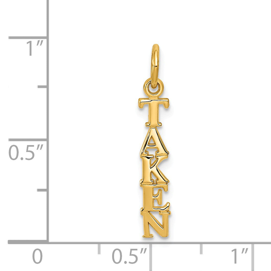 Alternate view of the 14k Yellow Gold Taken Charm or Pendant, 4mm by The Black Bow Jewelry Co.