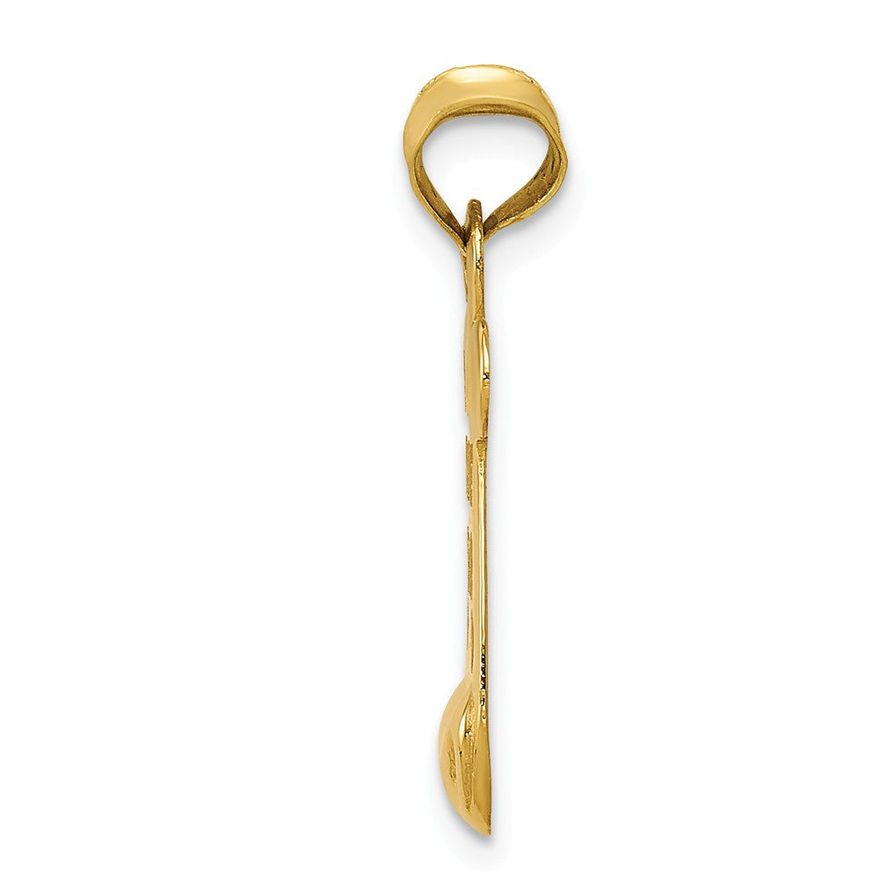 Alternate view of the 14k Yellow Gold I LOVE YOU Scroll Page Pendant, 13mm by The Black Bow Jewelry Co.
