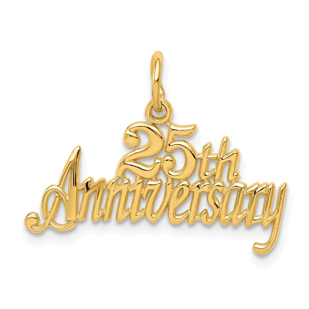 14k Yellow Gold 25th Anniversary Charm or Pendant, 24mm, Item P25939 by The Black Bow Jewelry Co.