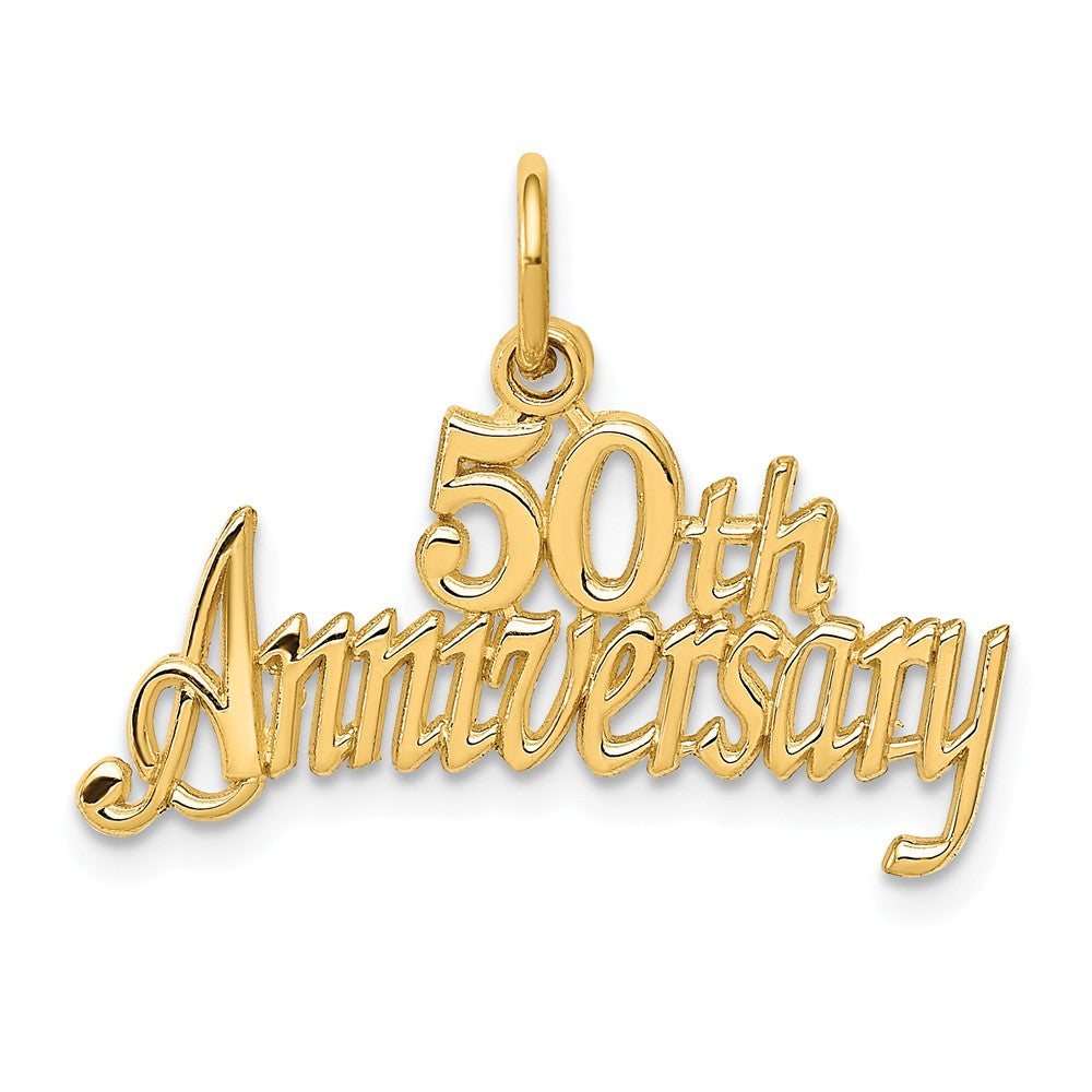 14k Yellow Gold 50th Anniversary Charm or Pendant, 24mm, Item P25940 by The Black Bow Jewelry Co.