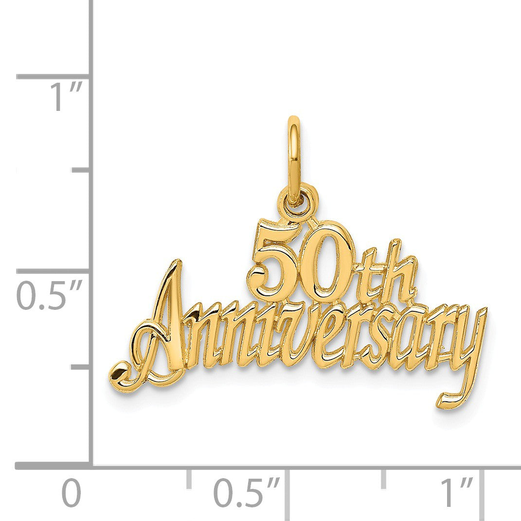 Alternate view of the 14k Yellow Gold 50th Anniversary Charm or Pendant, 24mm by The Black Bow Jewelry Co.
