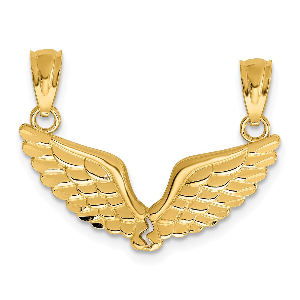 14k Yellow Gold Angel Wings Set of 2 Pendants, 22mm, Item P25986 by The Black Bow Jewelry Co.