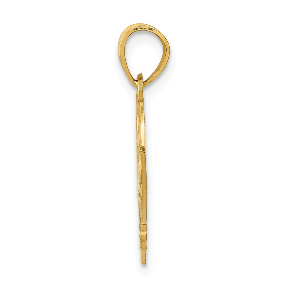 Alternate view of the 14k Yellow Gold 15 Inside Quince Anos Heart Frame Pendant, 16mm by The Black Bow Jewelry Co.