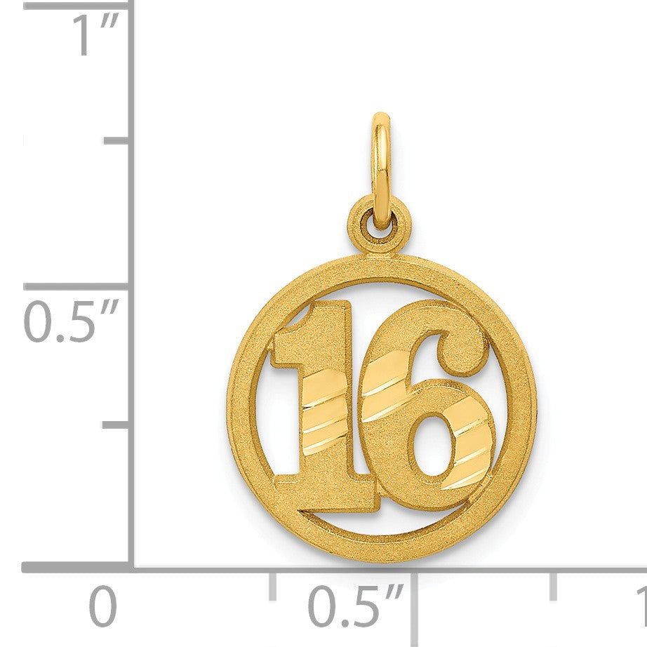 Alternate view of the 14k Yellow Gold 16 Inside Circle Charm or Pendant, 14mm by The Black Bow Jewelry Co.