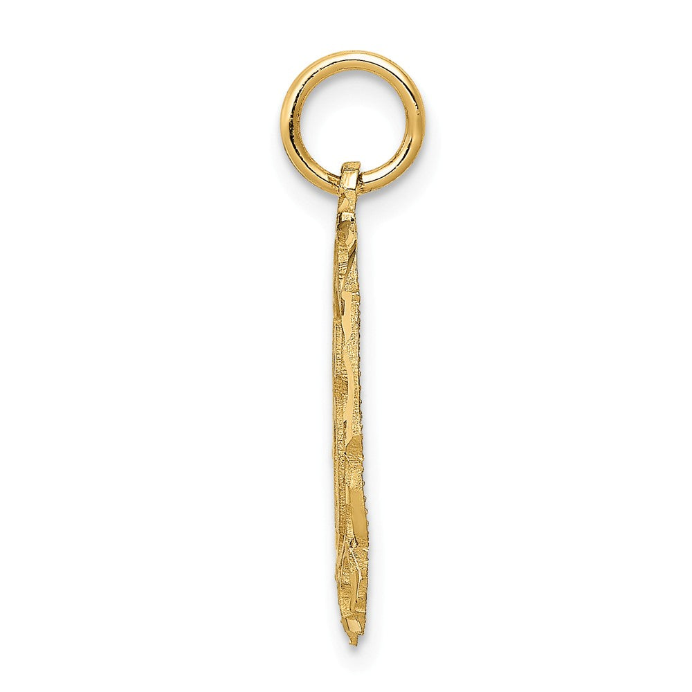 Alternate view of the 14k Yellow Gold 16 Inside Fancy Oval Charm or Pendant, 14mm by The Black Bow Jewelry Co.