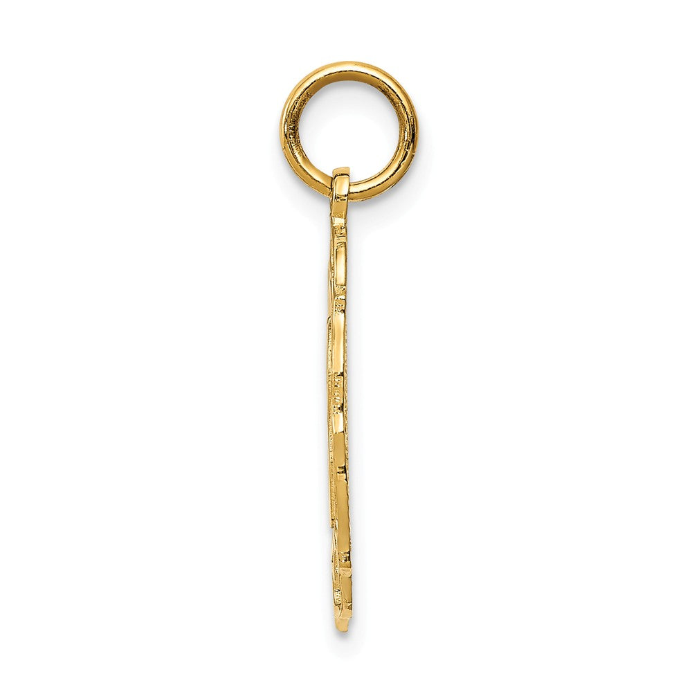 Alternate view of the 14k Yellow Gold 18 Oval Charm or Pendant, 14mm by The Black Bow Jewelry Co.