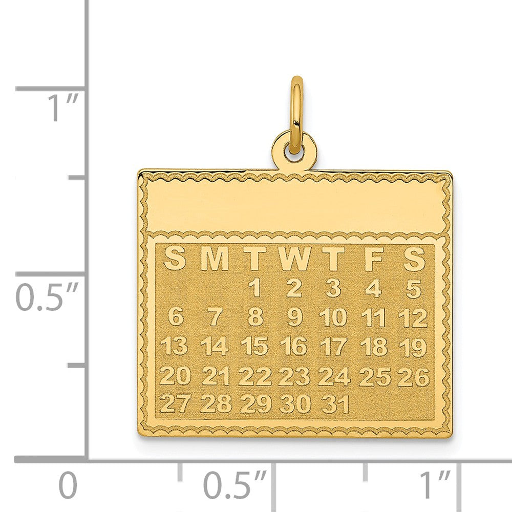 Alternate view of the 14k Yellow Gold Tuesday Start Perpetual Calendar Charm Pendant, 22mm by The Black Bow Jewelry Co.