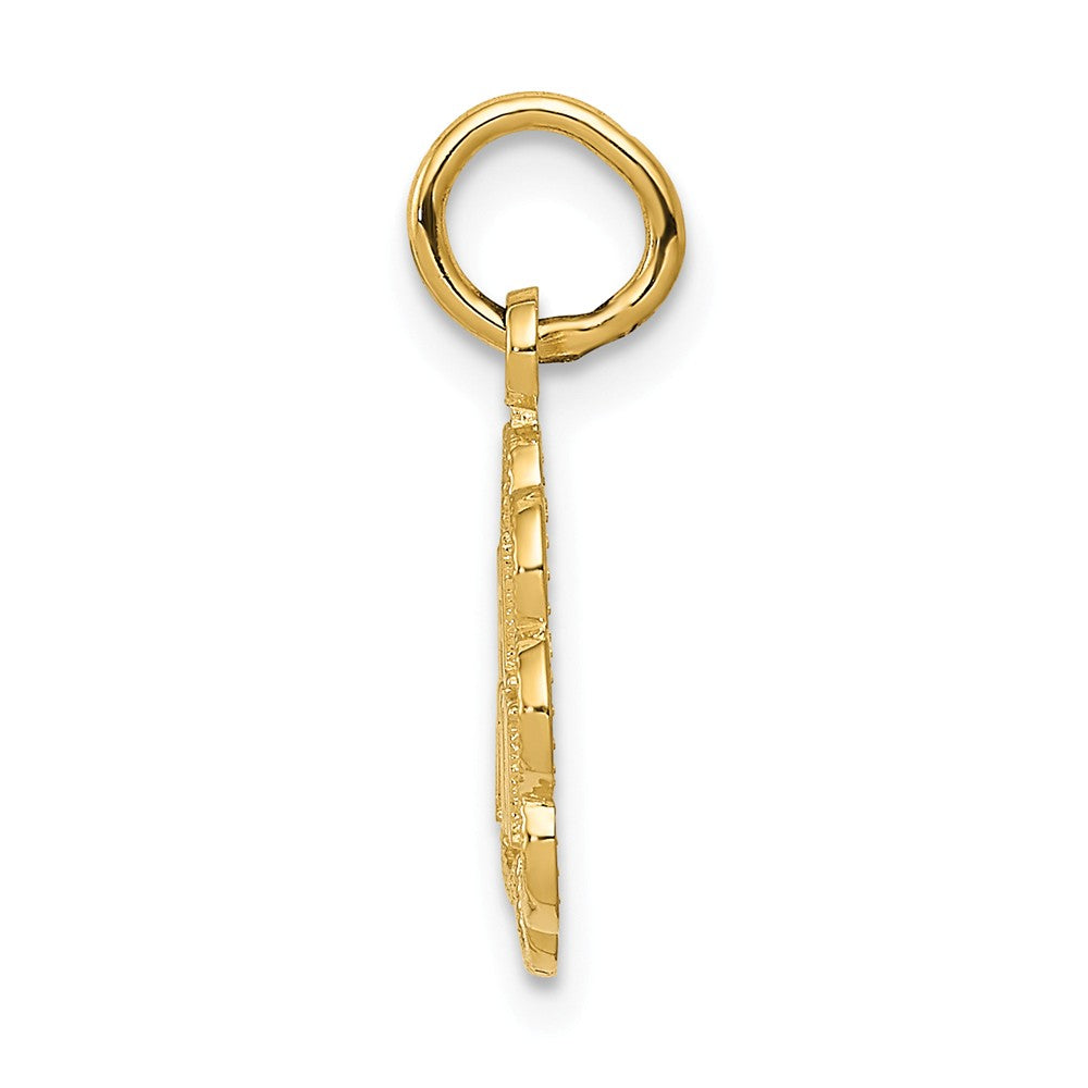 Alternate view of the 14k Yellow Gold #1 Mom Charm or Pendant, 11mm by The Black Bow Jewelry Co.