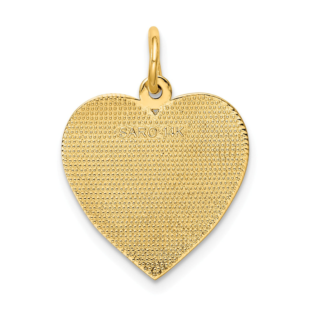 Alternate view of the 14k Yellow Gold Grandma Heart with Flowers Charm or Pendant, 16mm by The Black Bow Jewelry Co.