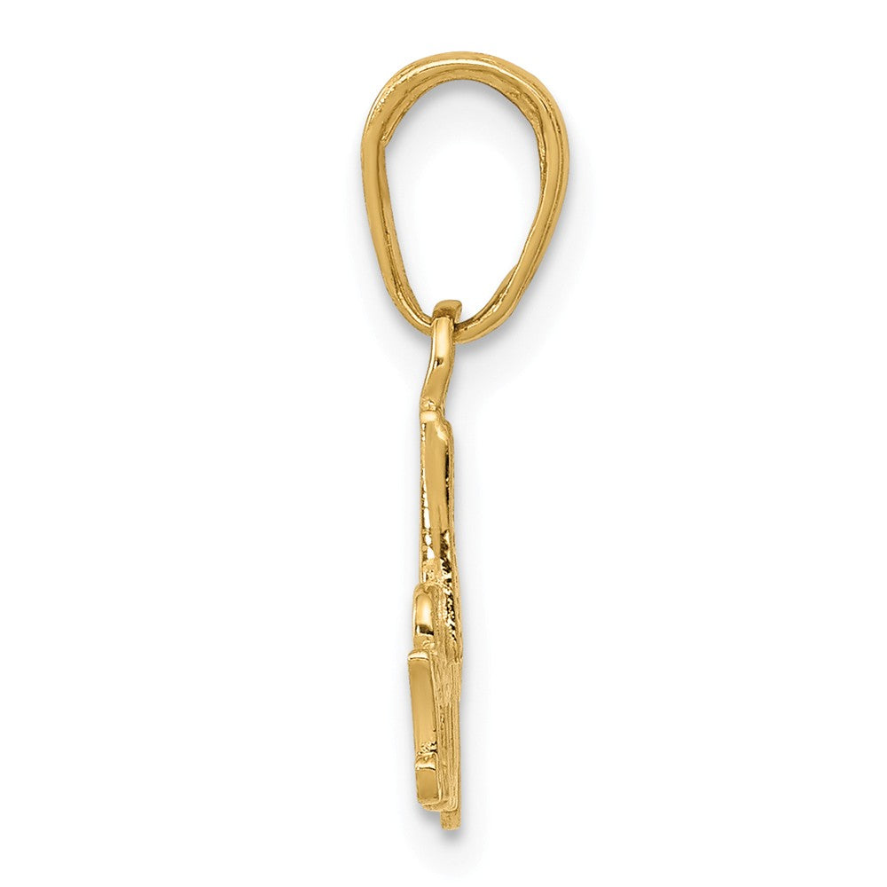 Alternate view of the 14k Yellow Gold Script #1 Mom Charm or Pendant, 15mm by The Black Bow Jewelry Co.