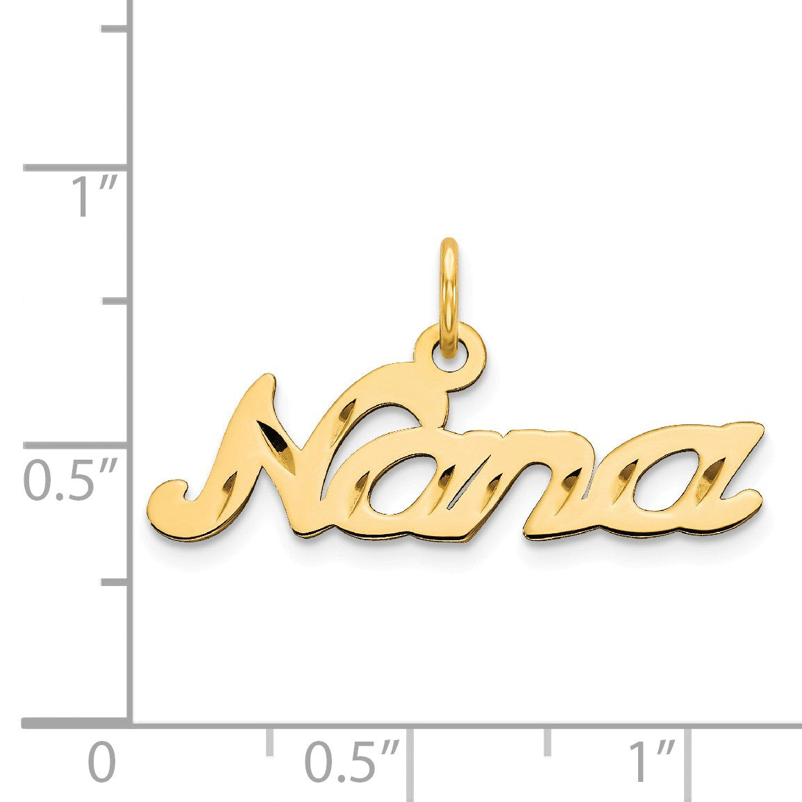 Alternate view of the 14k Yellow Gold Nana Charm or Pendant, 28mm by The Black Bow Jewelry Co.