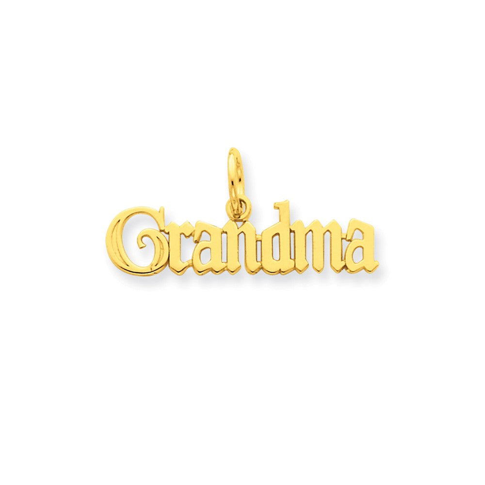 14k Yellow Gold Grandma Charm or Pendant, 26mm, Item P26135 by The Black Bow Jewelry Co.