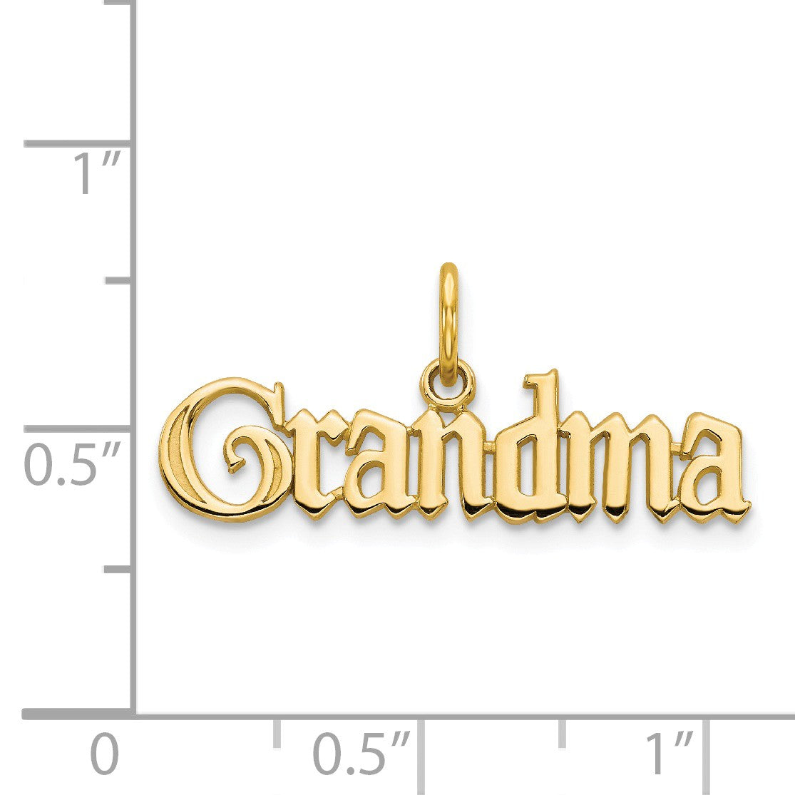Alternate view of the 14k Yellow Gold Grandma Charm or Pendant, 26mm by The Black Bow Jewelry Co.