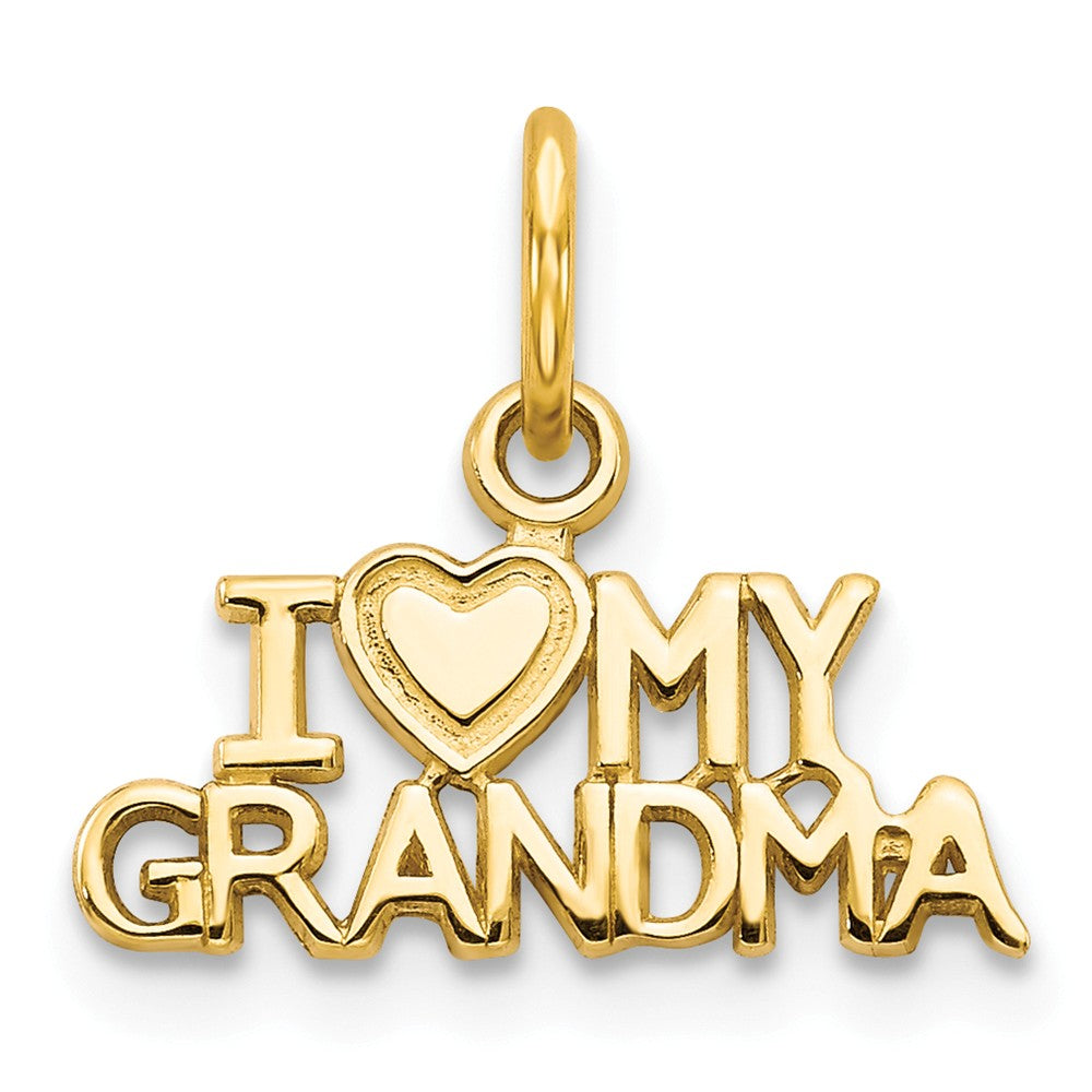 14k Yellow Gold I Love My Grandma Charm or Pendant, 15mm, Item P26137 by The Black Bow Jewelry Co.