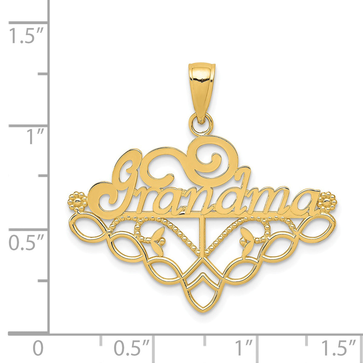 Alternate view of the 14k Yellow Gold Grandma Birthstone Charm Holder Pendant, 33mm by The Black Bow Jewelry Co.