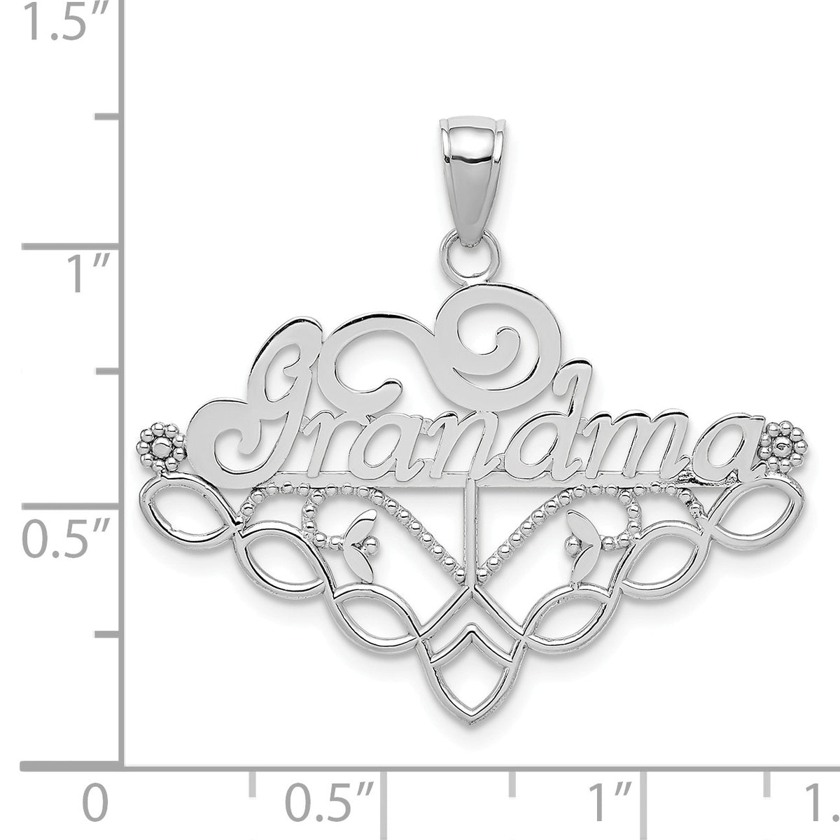 Alternate view of the 14k White Gold Grandma Birthstone Charm Holder Pendant, 33mm by The Black Bow Jewelry Co.