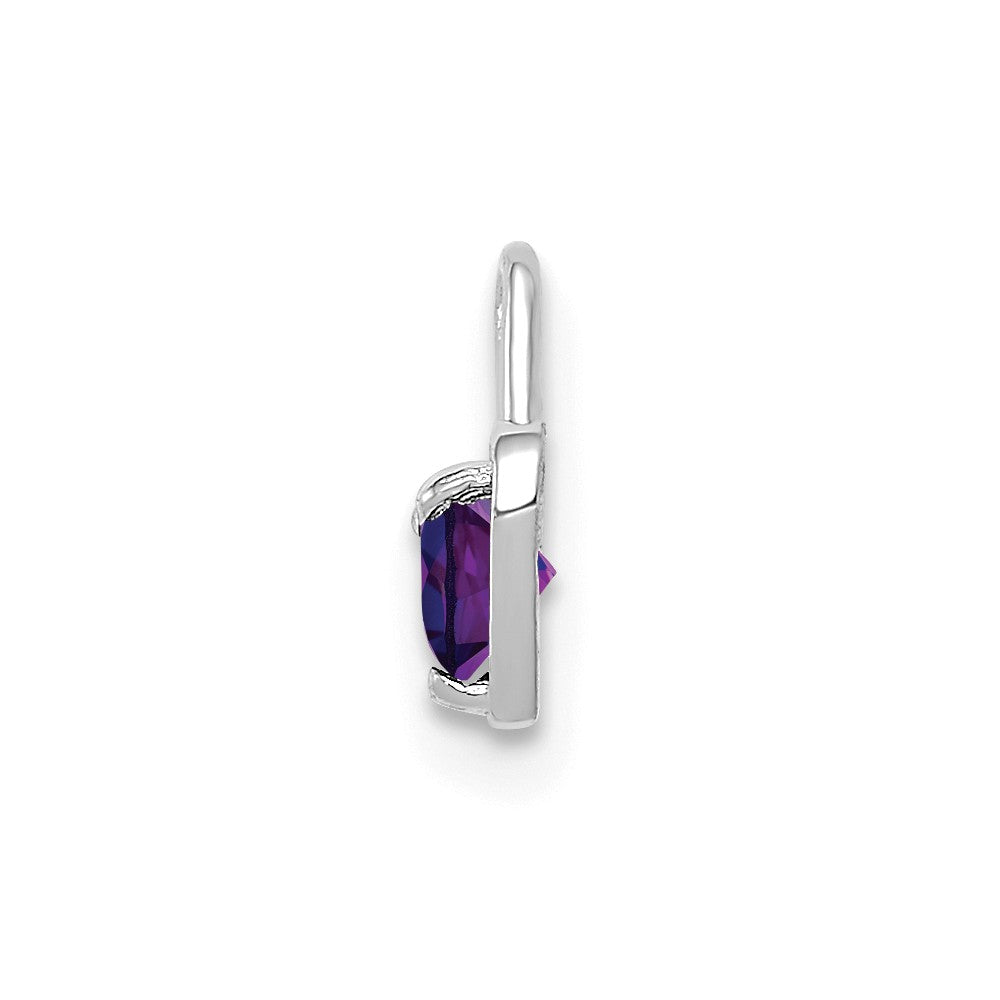 Alternate view of the Feb Synthetic Amethyst 14k White Gold Heart Pendant Enhancer, 5mm by The Black Bow Jewelry Co.