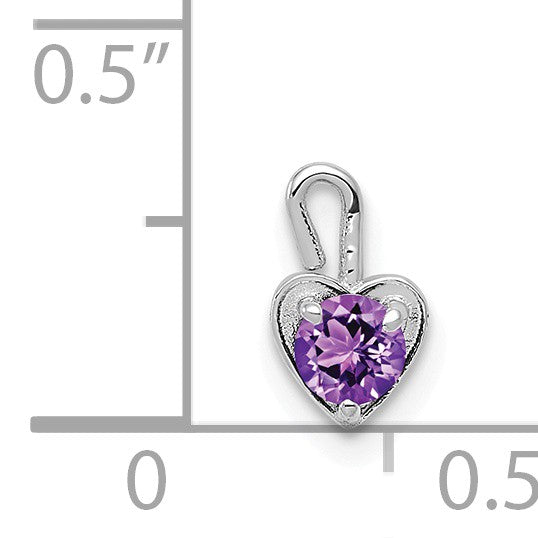 Alternate view of the Feb Synthetic Amethyst 14k White Gold Heart Pendant Enhancer, 5mm by The Black Bow Jewelry Co.