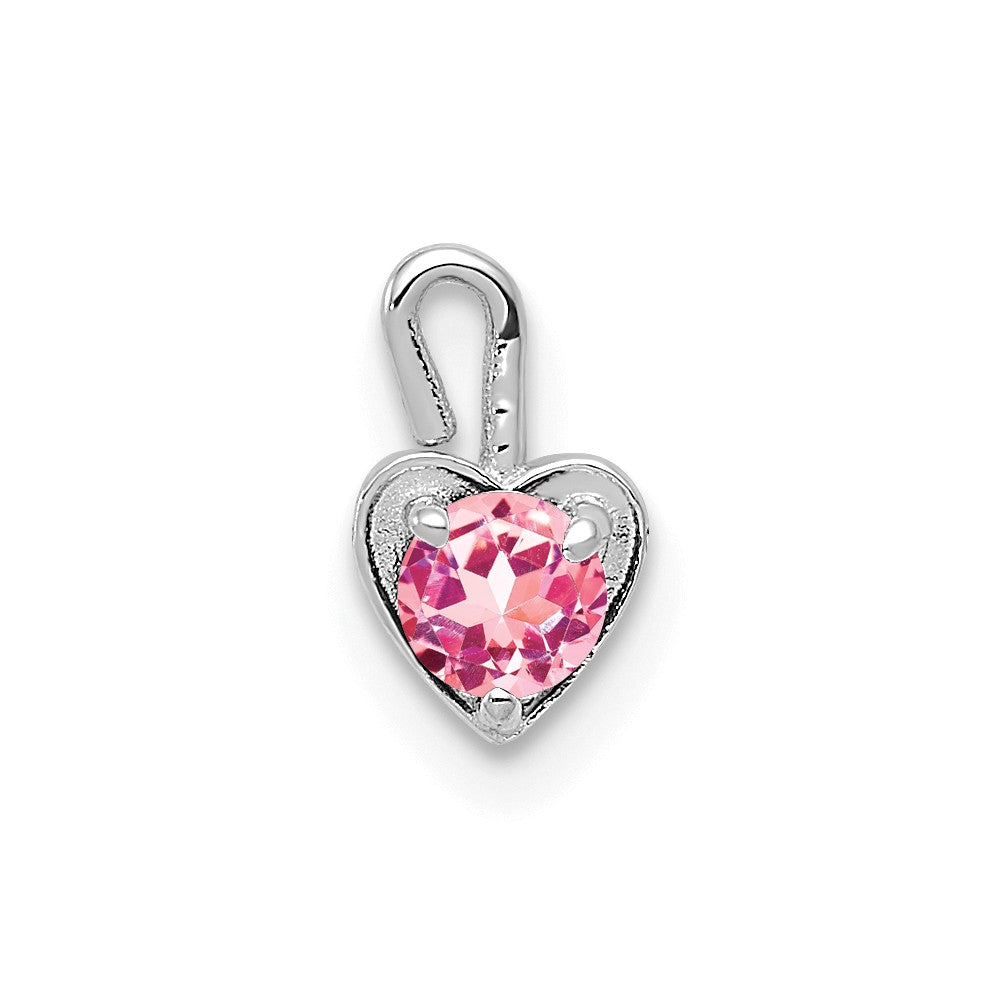 Oct Synthetic Tourmaline 14k White Gold Heart Pendant Enhancer, 5mm, Item P26166 by The Black Bow Jewelry Co.