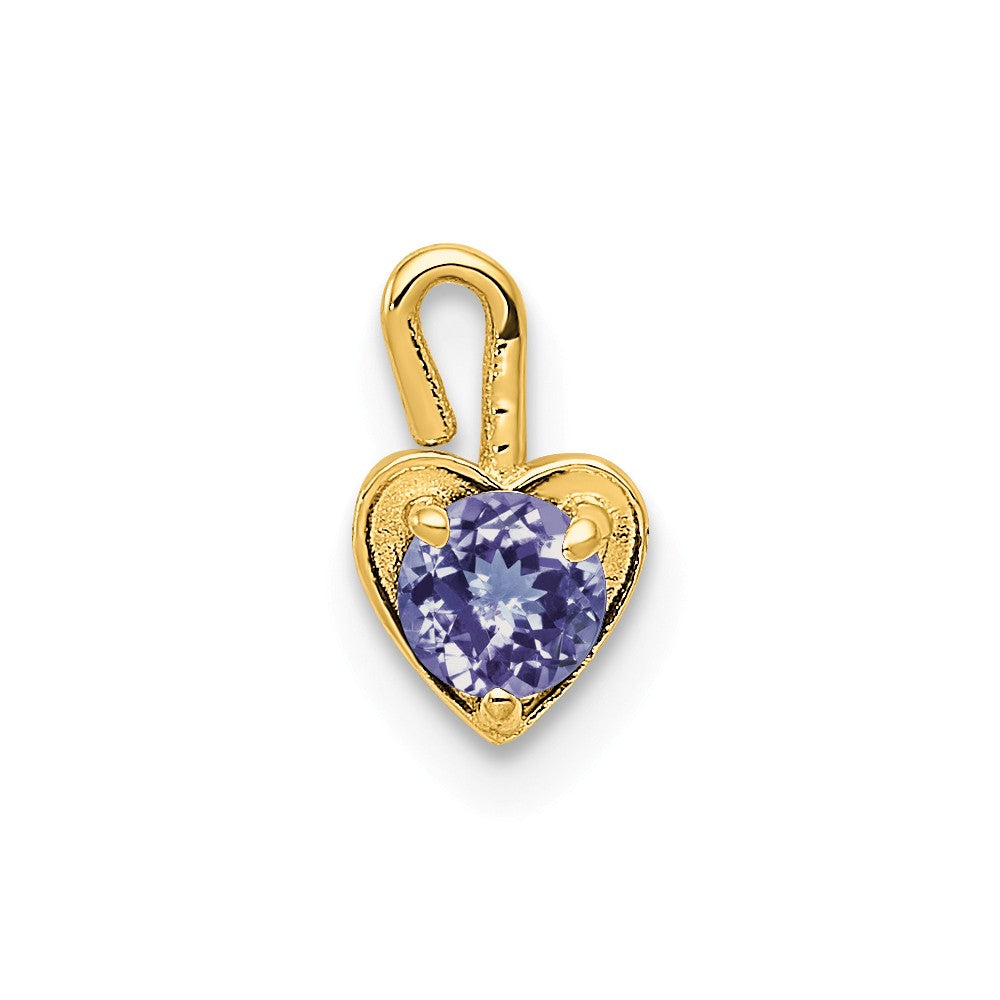 June Synthetic Alexandrite 14k Yellow Gold Heart Pendant Enhancer 5mm, Item P26167 by The Black Bow Jewelry Co.