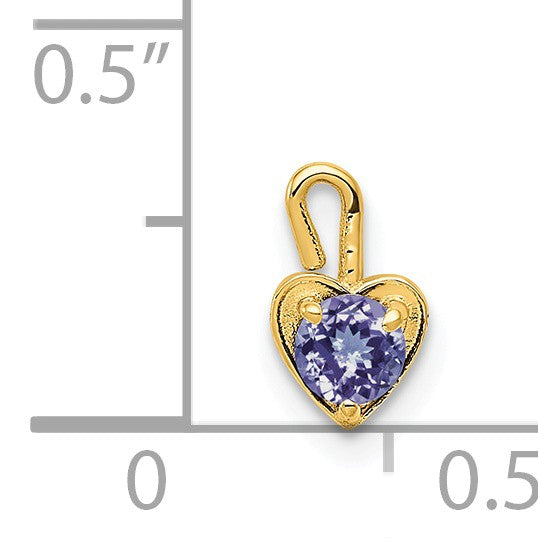 Alternate view of the June Synthetic Alexandrite 14k Yellow Gold Heart Pendant Enhancer 5mm by The Black Bow Jewelry Co.