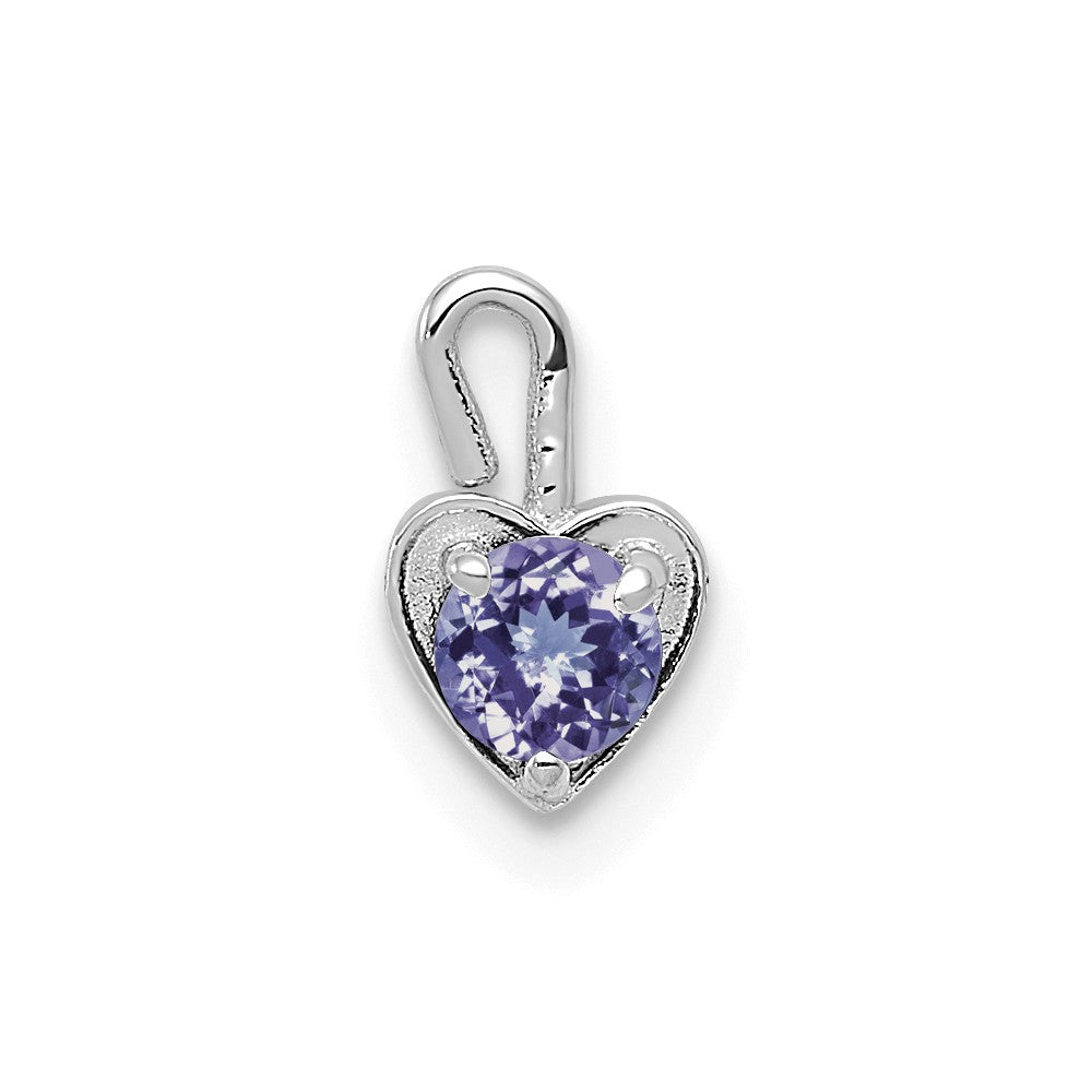 June Synthetic Alexandrite 14k White Gold Heart Pendant Enhancer, 5mm, Item P26168 by The Black Bow Jewelry Co.