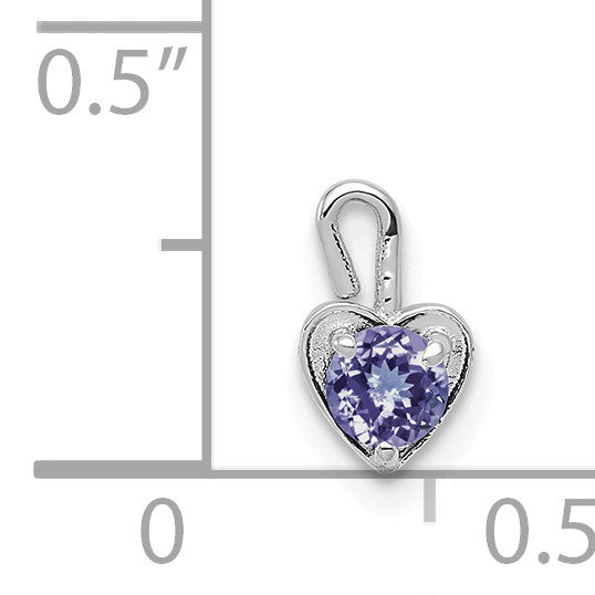 Alternate view of the June Synthetic Alexandrite 14k White Gold Heart Pendant Enhancer, 5mm by The Black Bow Jewelry Co.