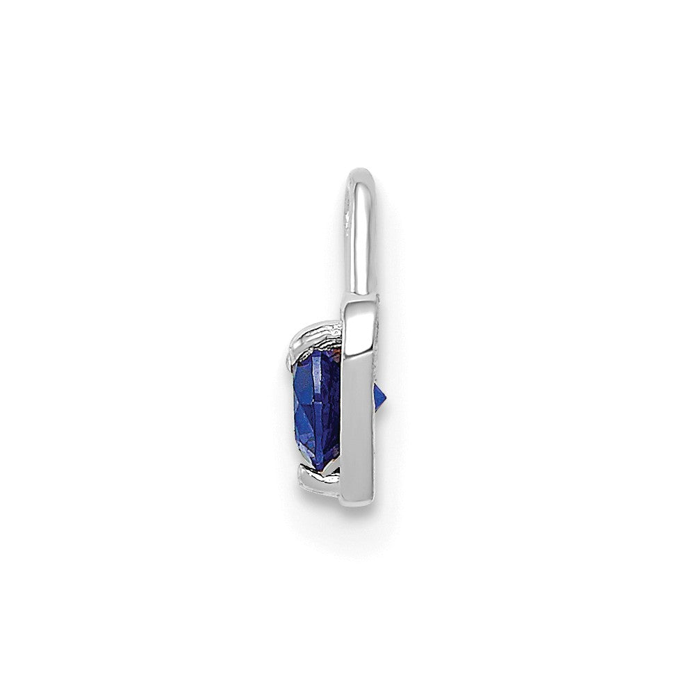 Alternate view of the Sept Synthetic Sapphire 14k White Gold Heart Pendant Enhancer, 5mm by The Black Bow Jewelry Co.