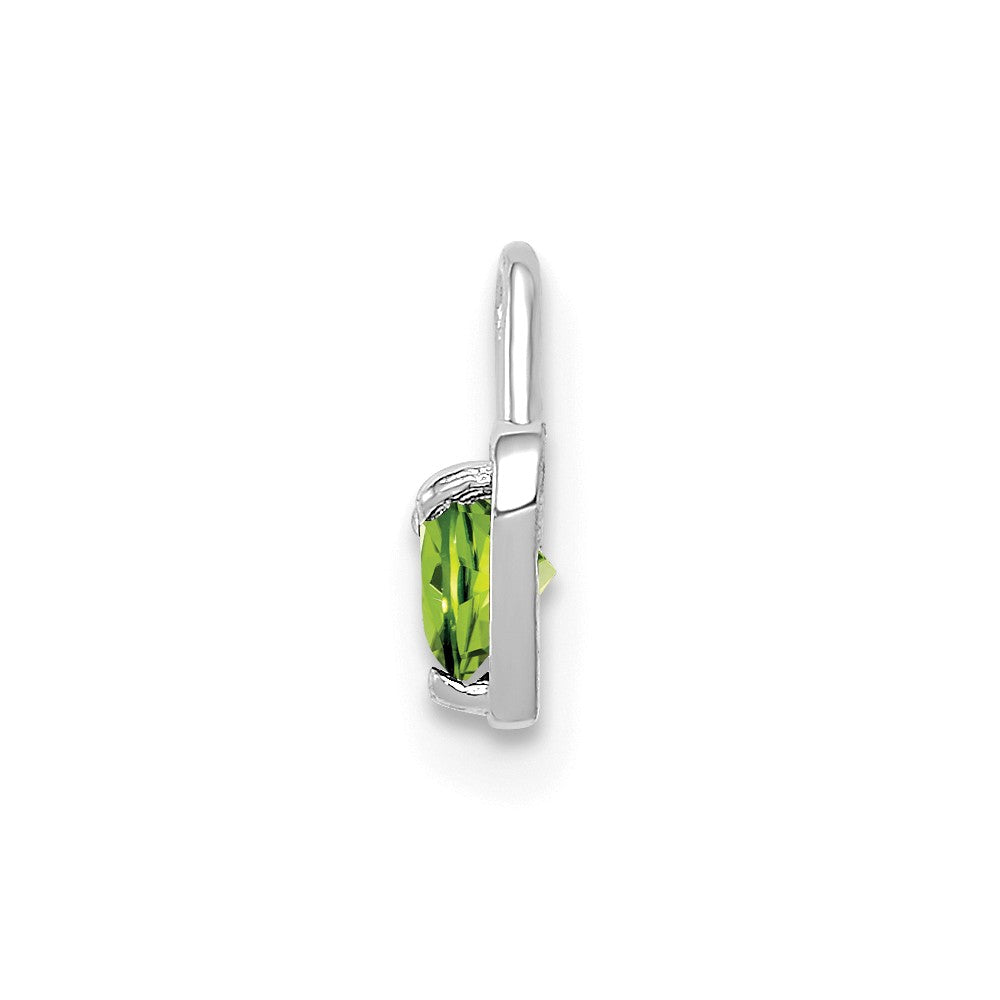 Alternate view of the Aug Synthetic Peridot 14k White Gold Heart Pendant Enhancer, 5mm by The Black Bow Jewelry Co.