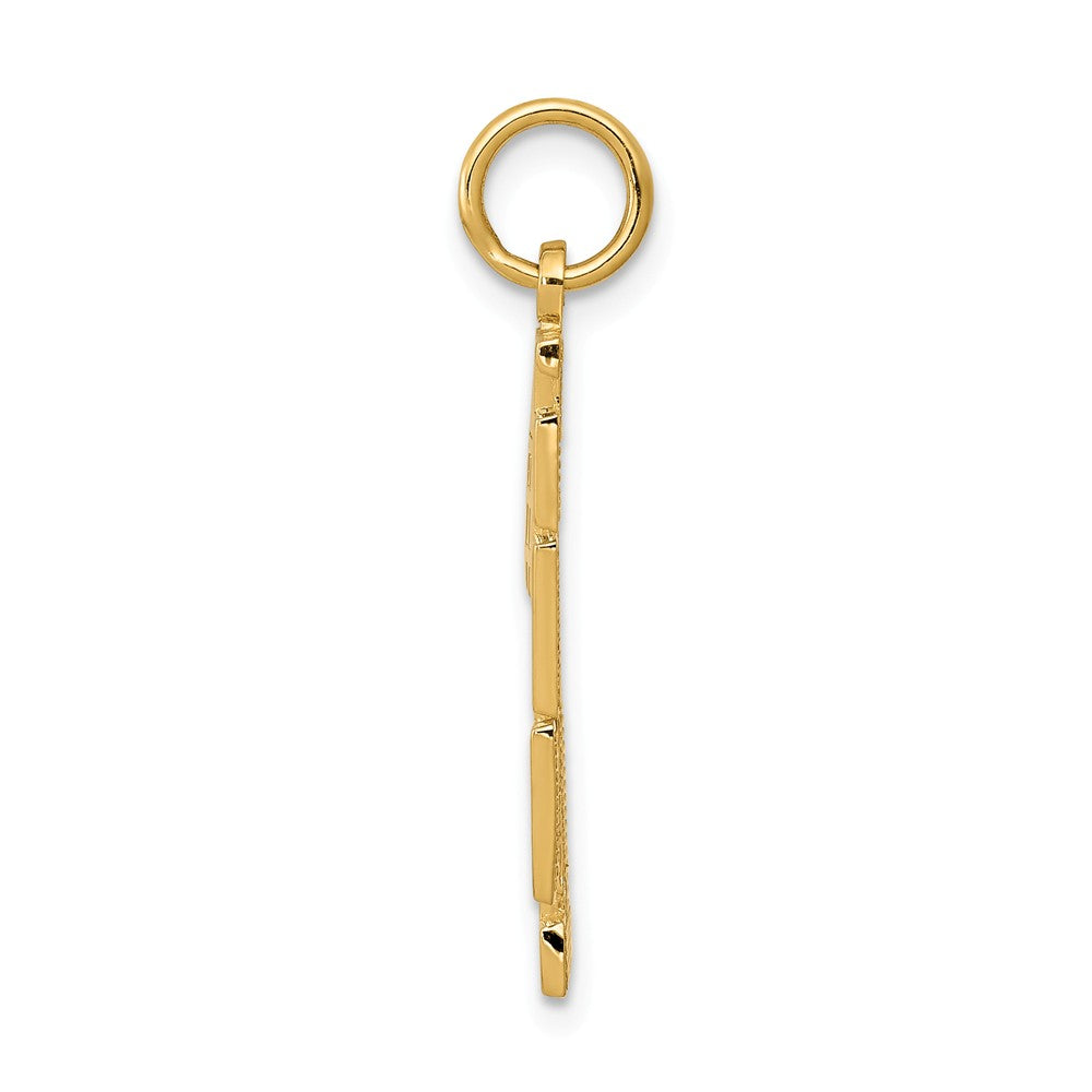 Alternate view of the 14k Yellow Gold #1 Son Charm or Pendant, 13mm by The Black Bow Jewelry Co.