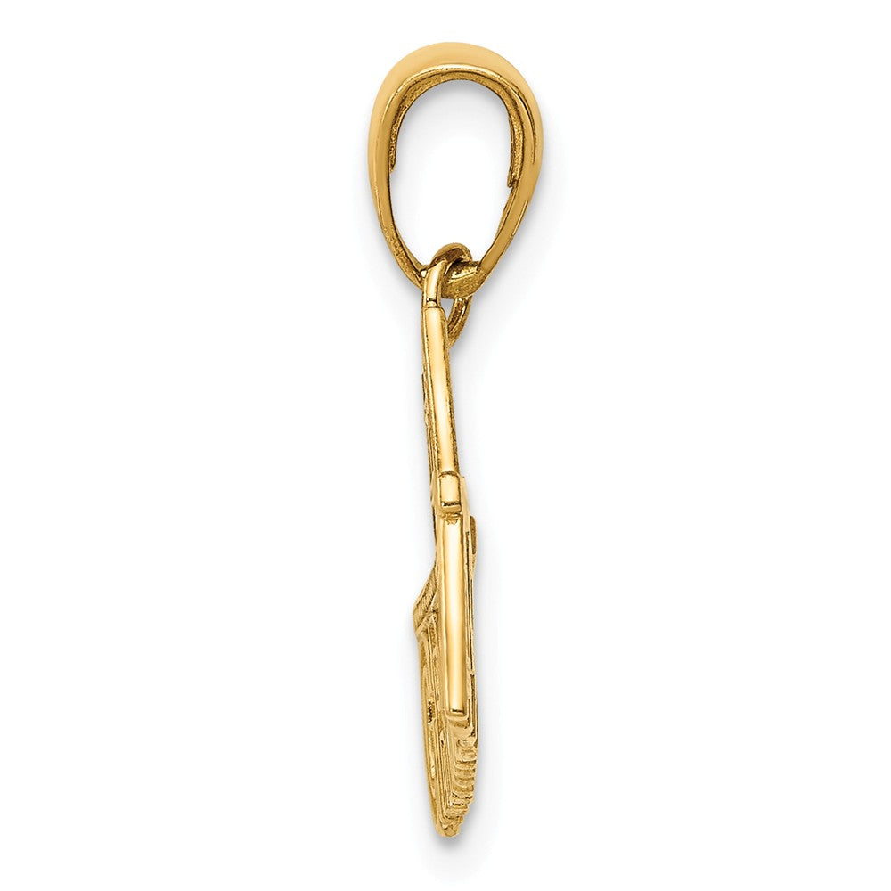 Alternate view of the 14k Yellow Gold #1 Grandpa Pendant, 24mm by The Black Bow Jewelry Co.