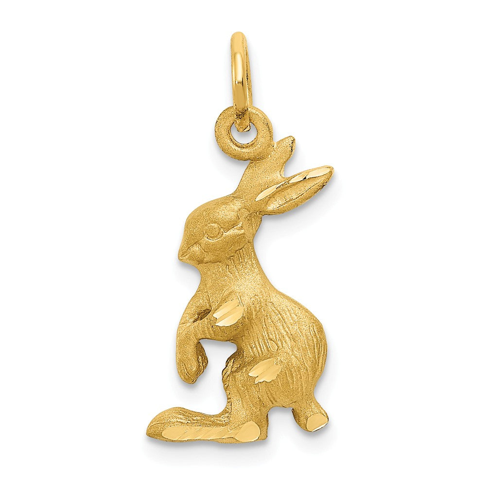 14k Yellow Gold Jack Rabbit Charm or Pendant, 10mm, Item P26256 by The Black Bow Jewelry Co.