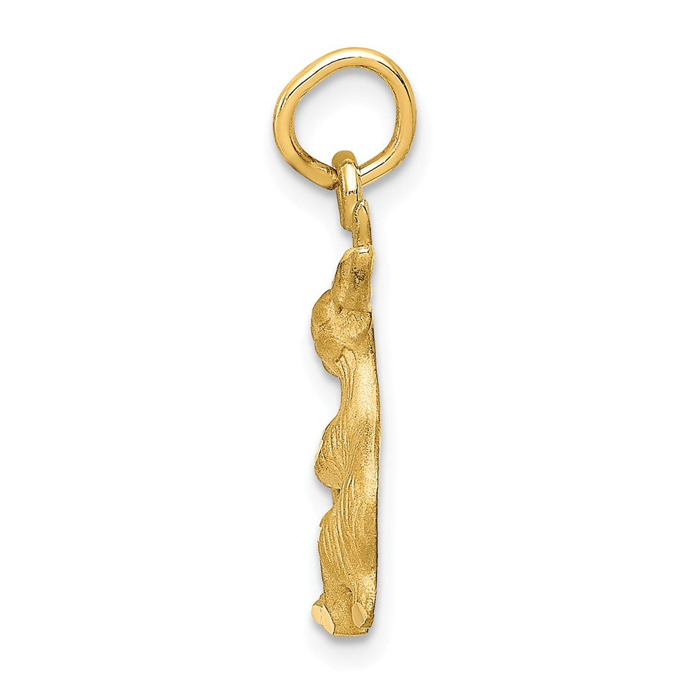 Alternate view of the 14k Yellow Gold Jack Rabbit Charm or Pendant, 10mm by The Black Bow Jewelry Co.