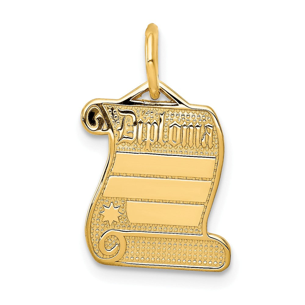 14k Yellow Gold Engravable Diploma Charm or Pendant, 12mm, Item P26287 by The Black Bow Jewelry Co.