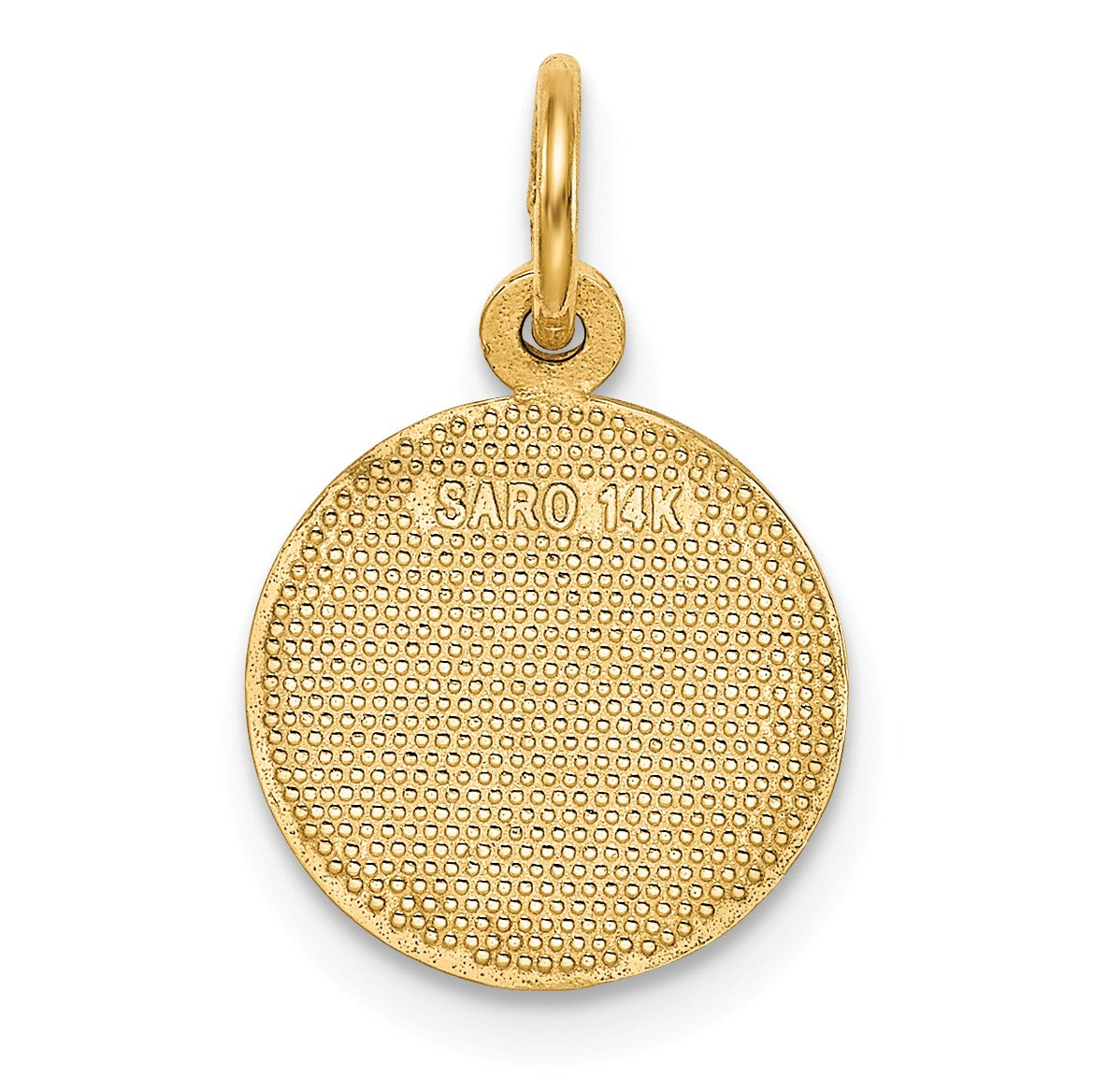 Alternate view of the 14k Yellow Gold Graduation Circle Charm or Pendant, 12mm by The Black Bow Jewelry Co.