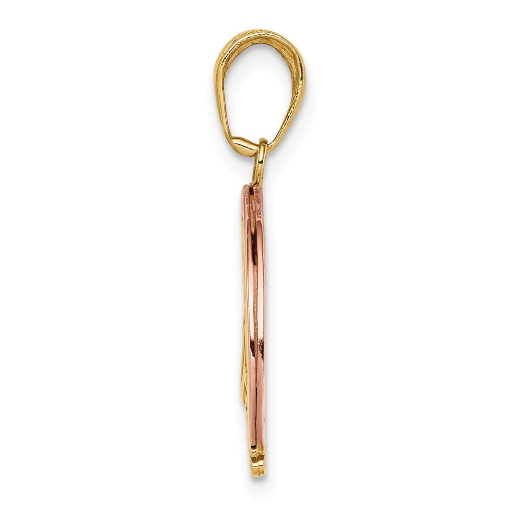 Alternate view of the 14k Yellow &amp; Rose Gold, White Rhodium Follow Your Dreams Pendant, 18mm by The Black Bow Jewelry Co.