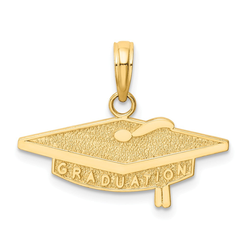 14k Yellow Gold Graduation Cap Pendant, 23mm, Item P26292 by The Black Bow Jewelry Co.