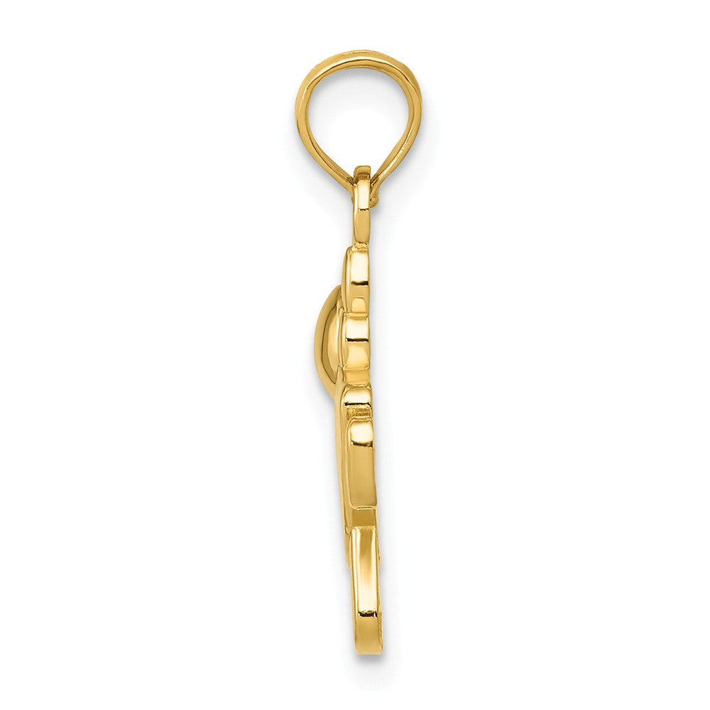 Alternate view of the 14k Yellow Gold Little Girl Charm or Pendant, 13mm by The Black Bow Jewelry Co.