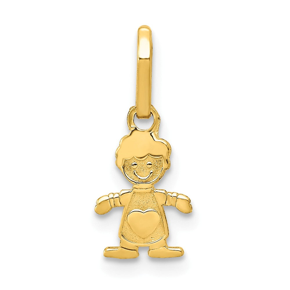 14k Yellow Gold Polished Little Boy Pendant, 7mm, Item P26329 by The Black Bow Jewelry Co.