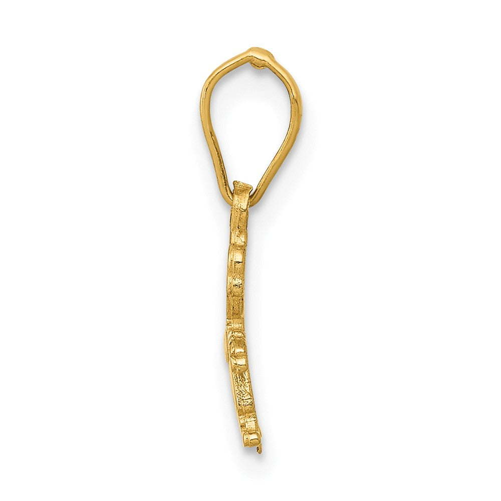Alternate view of the 14k Yellow Gold Polished Little Boy Pendant, 7mm by The Black Bow Jewelry Co.