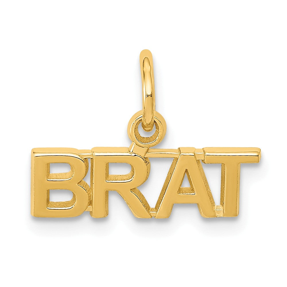 14k Yellow Gold Polished Brat Charm or Pendant, 15mm, Item P26350 by The Black Bow Jewelry Co.