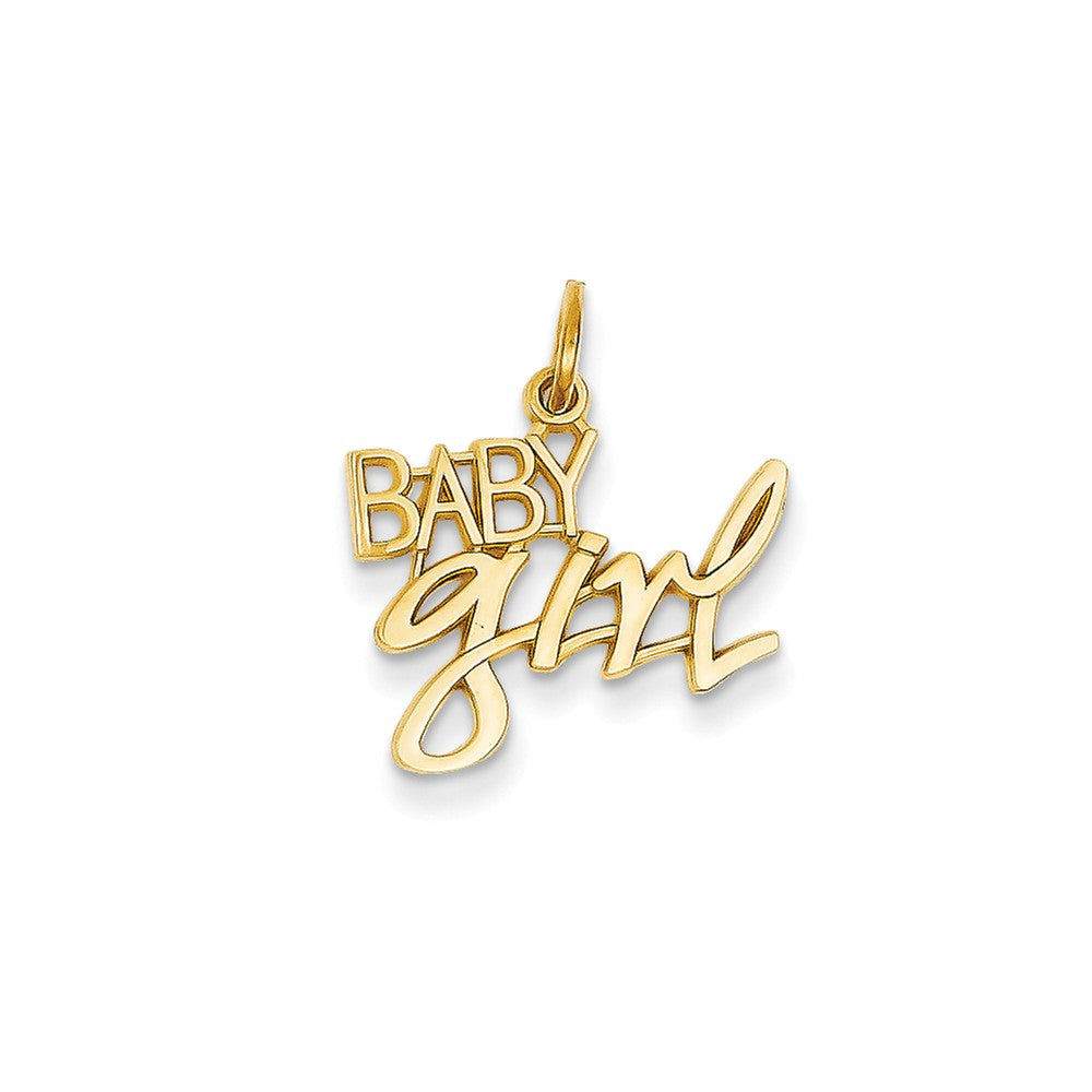 14k Yellow Gold Baby Girl Charm or Pendant, 19mm, Item P26351 by The Black Bow Jewelry Co.
