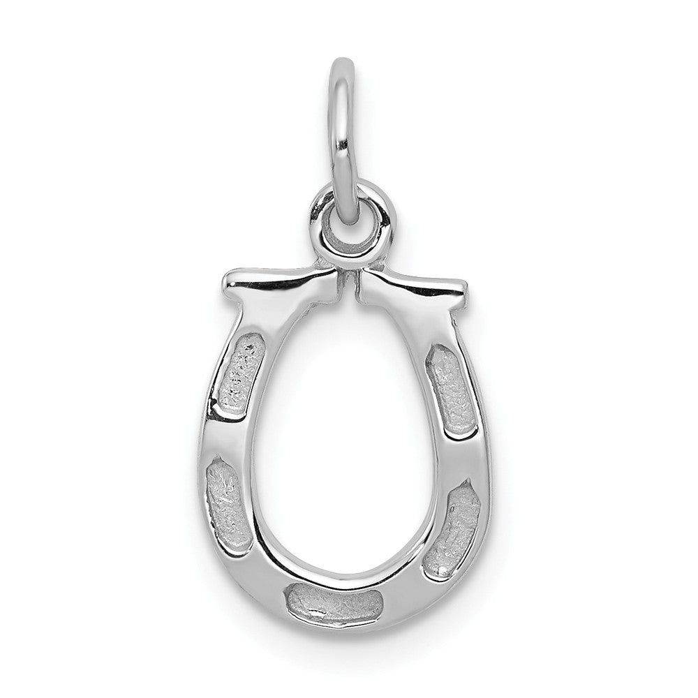 14k White or Yellow Gold Horseshoe Charm or Pendant, 10mm (3/8 inch), Item P26382 by The Black Bow Jewelry Co.