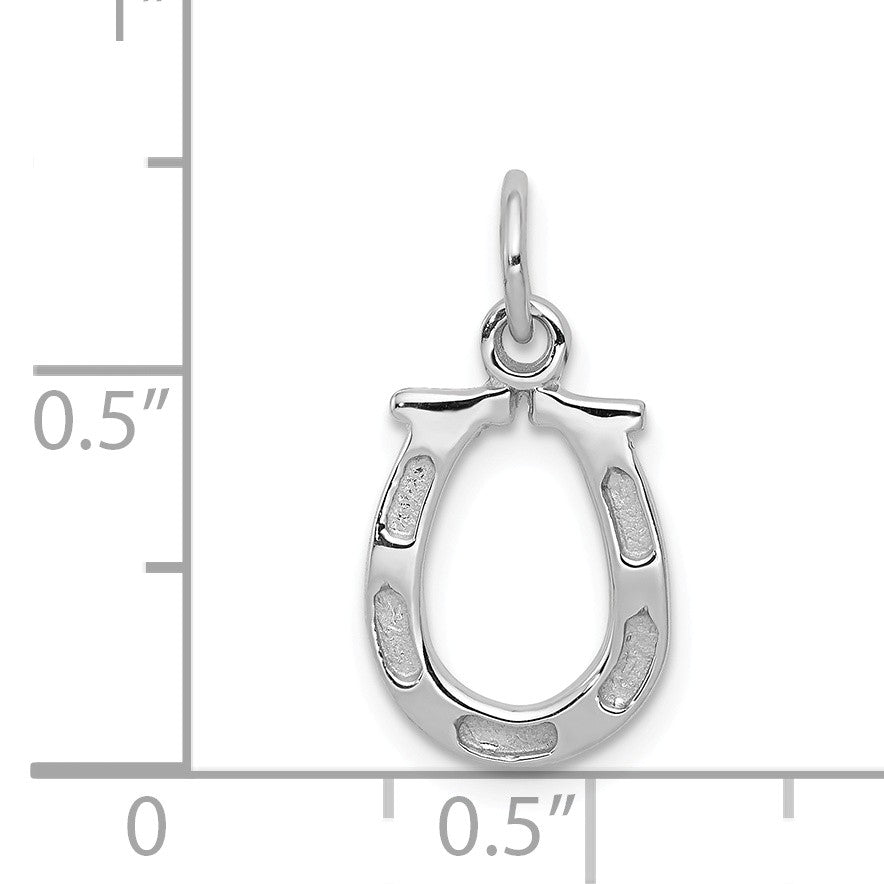 Alternate view of the 14k White or Yellow Gold Horseshoe Charm or Pendant, 10mm (3/8 inch) by The Black Bow Jewelry Co.