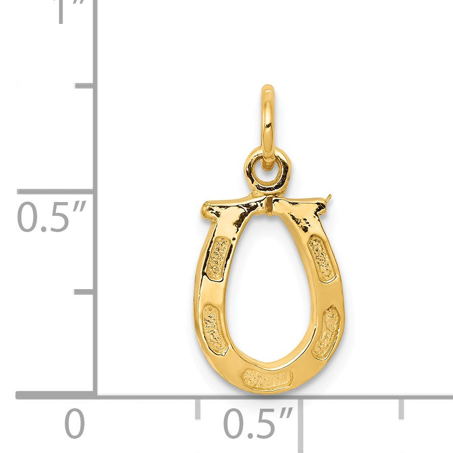 Alternate view of the 14k Yellow Gold Horseshoe Charm or Pendant, 10mm (3/8 inch) by The Black Bow Jewelry Co.