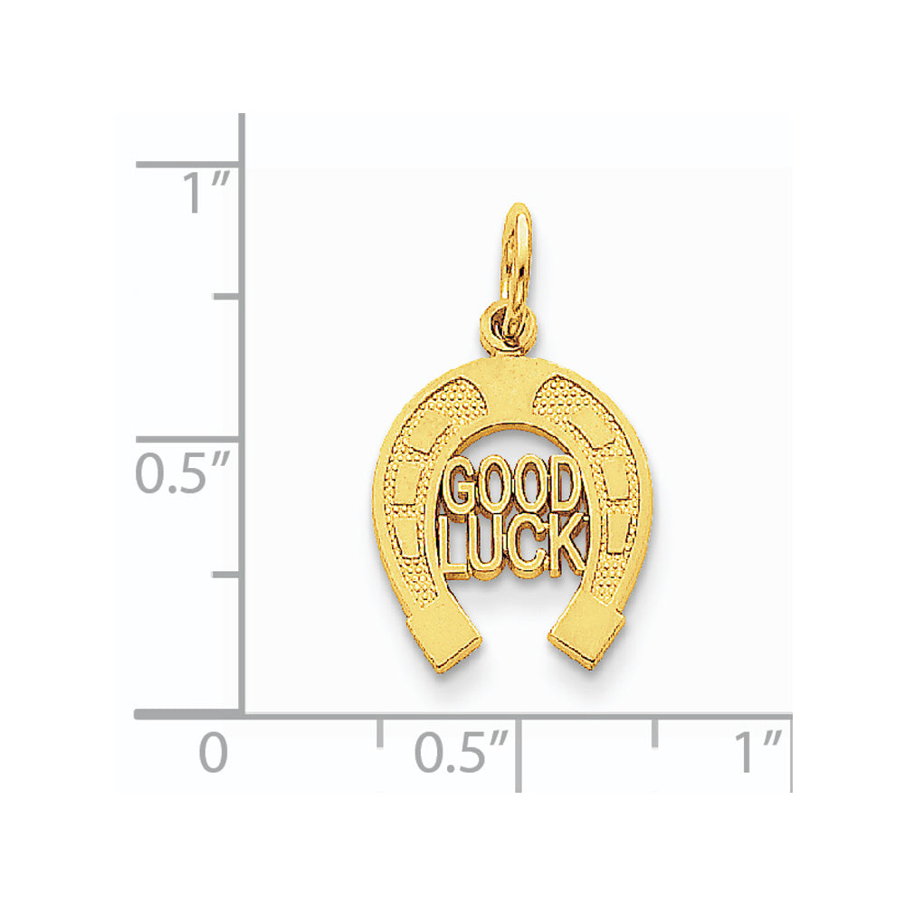 Alternate view of the 14k White or Yellow Gold Good Luck Horseshoe Charm or Pendant, 13mm by The Black Bow Jewelry Co.